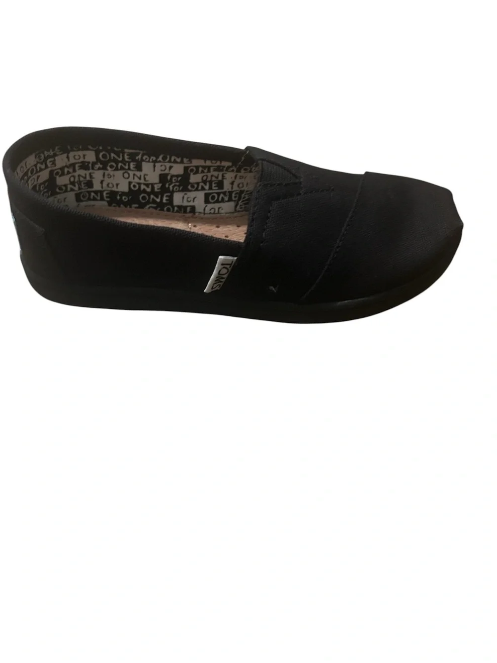 TOMS Kids Classic Black Canvas Slip-On Shoes Size 12.5 Youth